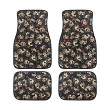 Load image into Gallery viewer, Brand New 4PCS SAKURA KOI FISH Racing Black Fabric Car Floor Mats Interior Carpets