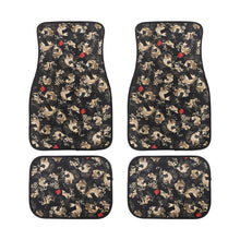 Load image into Gallery viewer, Brand New 4PCS SAKURA KOI FISH Racing Black Fabric Car Floor Mats Interior Carpets