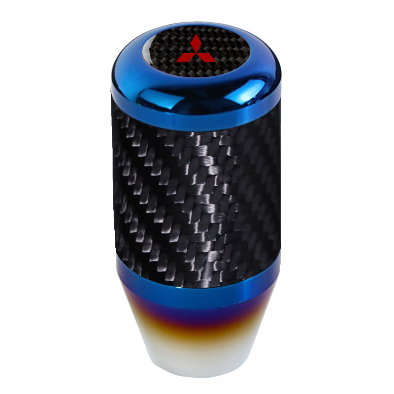 Brand New Universal Mitsubishi Car Gear Manuel Stick Real Carbon Fiber / Burnt Blue Shift Knob M8 M10 M12