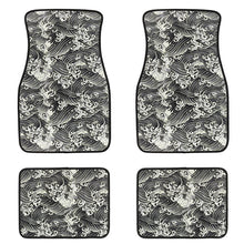 Load image into Gallery viewer, Brand New Universal 4PCS SAKURA WAVE Racing Black Fabric Car Floor Mats Interior Carpets