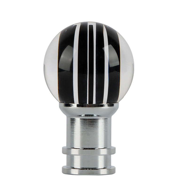 Brand New Universal Jdm Round Ball Crystal Clear Black Stripes Manual Car Racing Gear Shift Knob Shifter M12 M10 M8
