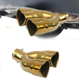 Brand New Universal Dual Gold Heart Shaped Stainless Steel Car Exhaust Pipe Muffler Tip Trim Bent