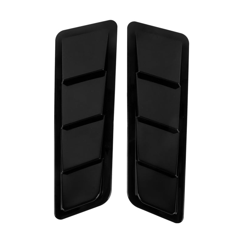 BRAND NEW UNIVERSAL 2PCS Glossy Black Car Hood Vent Scoop Louver Bonnet Vent Air Flow