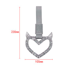 Load image into Gallery viewer, Brand New Devil Demon Heart Silver Glitter JDM TSURIKAWA Ring Subway Train Bus Handle Strap Charm Drift