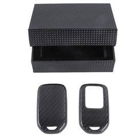 Brand New Black Real Carbon Fiber Key Fob Case Cover Shell Keychain For HONDA Accord/Crosstour/CR-V/HR-V/Fit/Civic/Odyssey/Pilot/Ridgeline