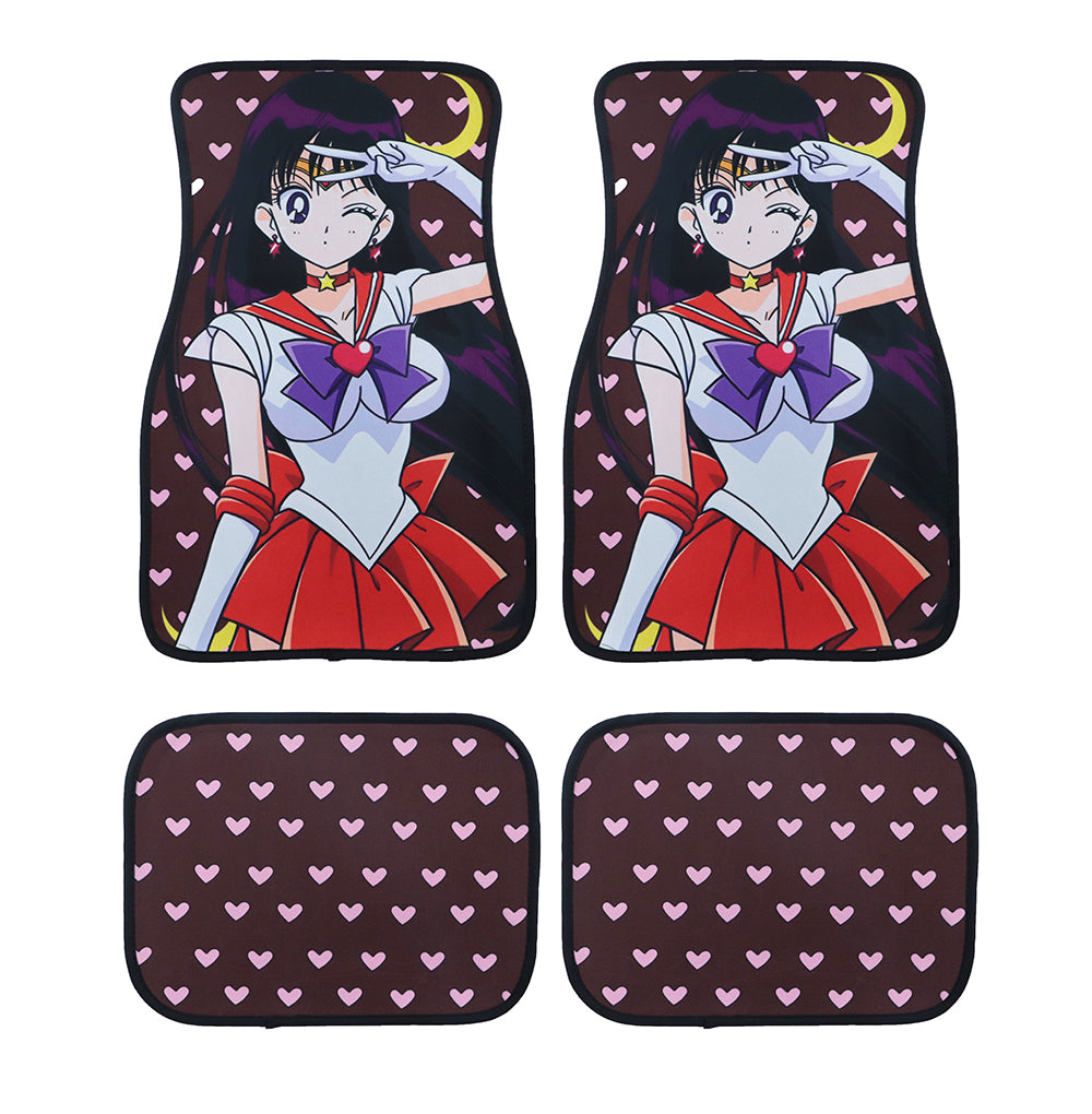 Brand New 4PCS UNIVERSAL ANIME SAILOR MARS Racing Fabric Car Floor Mats Interior Carpets