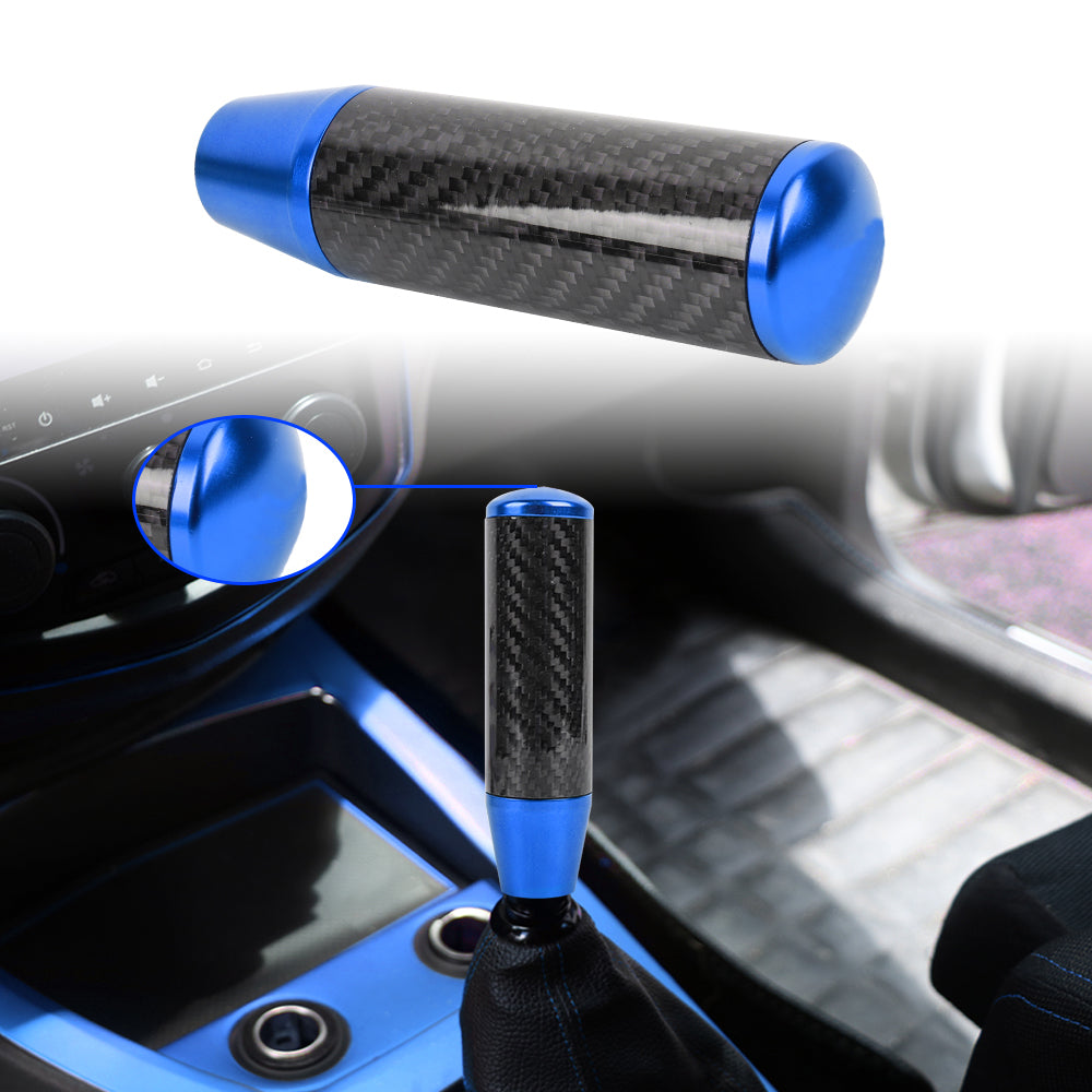 Brand New Universal Blue Carbon Fiber Manual Gear Stick Shift Knob Lever Shifter 13cm