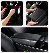 Load image into Gallery viewer, Brand New Carbon Fiber Look Center Console Armrest Box Cover For 2017-2022 Tesla Model 3 &amp; Model Y