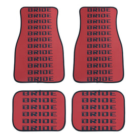 Brand New 4PCS UNIVERSAL BRIDE RED/BLACK Racing Fabric Car Floor Mats Interior Carpets