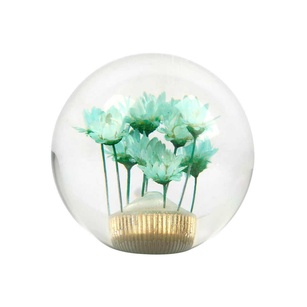 Brand New Universal Round Ball Crystal Clear Green Flowers Manual Gear Shift Knob Shifter M8 M10 M12