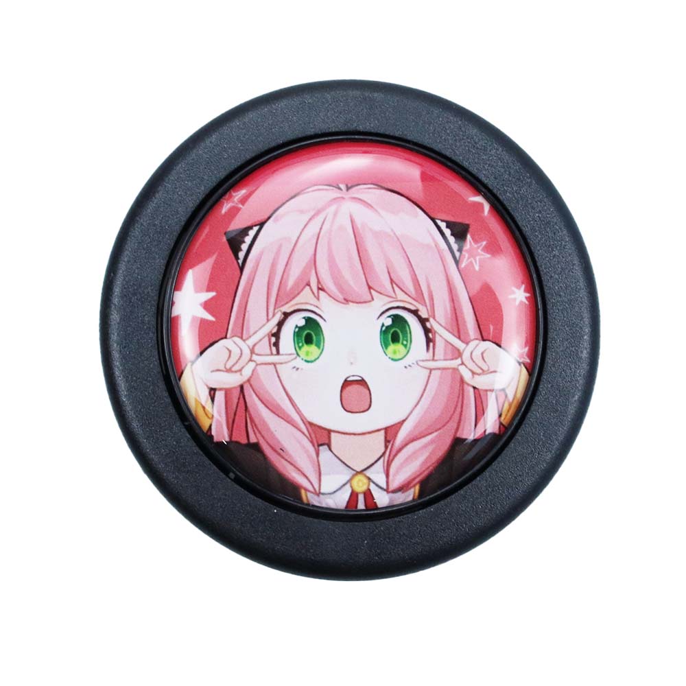 Brand New Universal Anime Hentai Car Horn Button Black Steering Wheel Center Cap