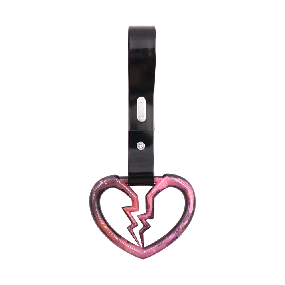 Brand New Broken Heart Rainbow JDM TSURIKAWA Subway Bus Handle Black Strap Charm Drift