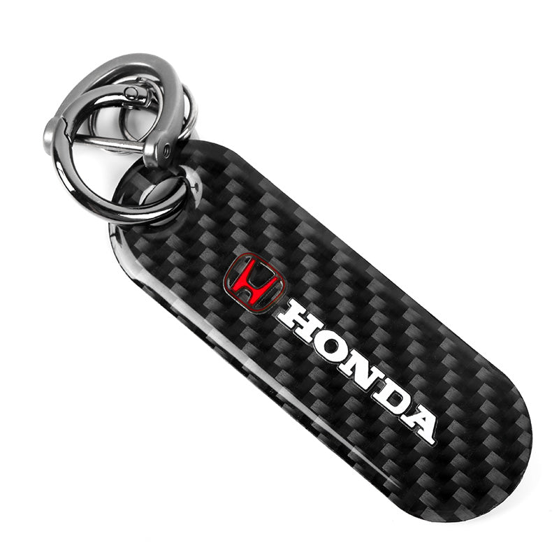 Brand New Universal 100% Real Carbon Fiber Keychain Key Ring For Honda