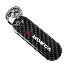 Load image into Gallery viewer, Brand New Universal 100% Real Carbon Fiber Keychain Key Ring For Honda