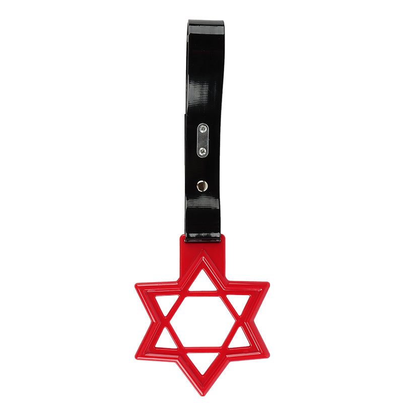 Brand New Hexagram Shaped Red JDM TSURIKAWA Subway Bus Black Handle Strap Charm Drift