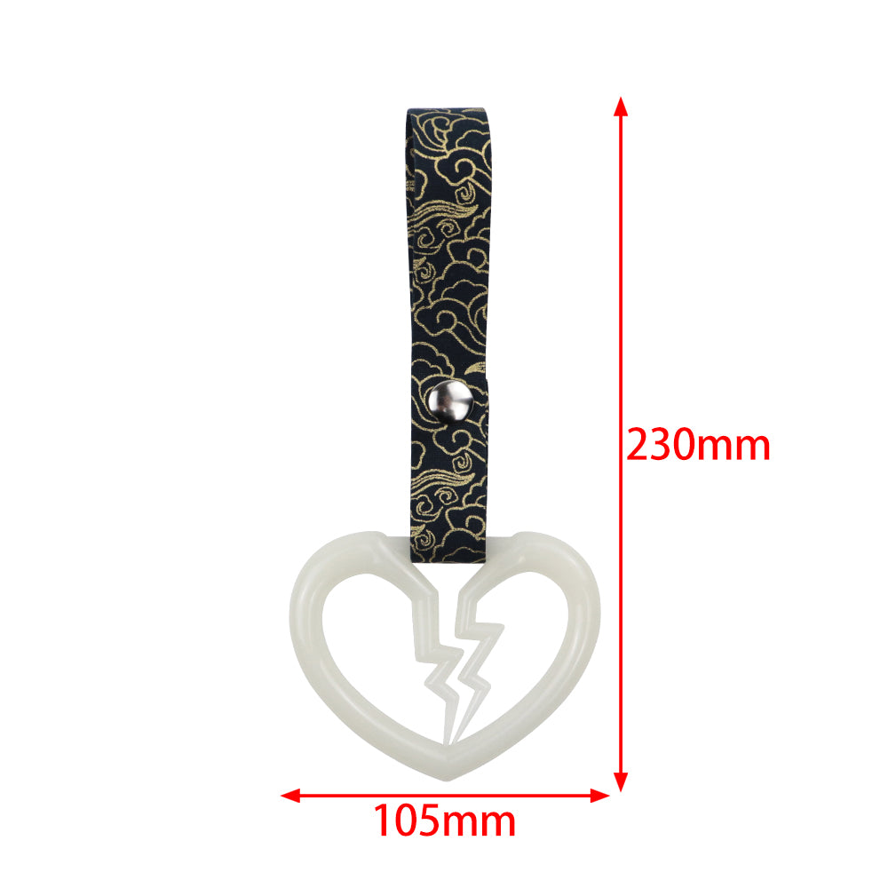 Brand New Broken Heart Shaped Handle Glow in the Dark JDM TSURIKAWA Ring Subway Train Bus Handle Strap Charm Drift