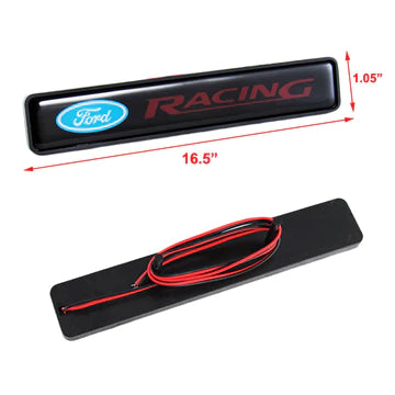 BRAND NEW 1PCS Ford Racing NEW LED LIGHT CAR FRONT GRILLE BADGE ILLUMINATED DECAL STICKER