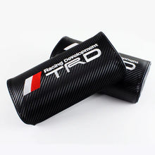 Load image into Gallery viewer, Brand New 2PCS JDM TRD Carbon Fiber &amp; Embroidery Car Seat Neck Cushion Pillow Headrest