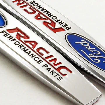 BRAND NEW UNIVERSAL 2PCS FORD RACING 3D METAL EMBLEM BADGE STICKER