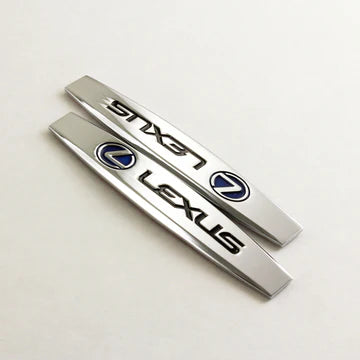 BRAND NEW UNIVERSAL 2PCS LEXUS 3D METAL EMBLEM BADGE STICKER