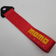 Load image into Gallery viewer, Brand New Universal Momo High Strength Red Tow Towing Strap Hook For Front / REAR BUMPER JDM