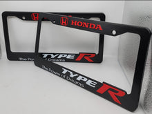 Load image into Gallery viewer, Brand New Universal 2PCS HONDA TYPE R ABS Plastic Black License Plate Frame Cover