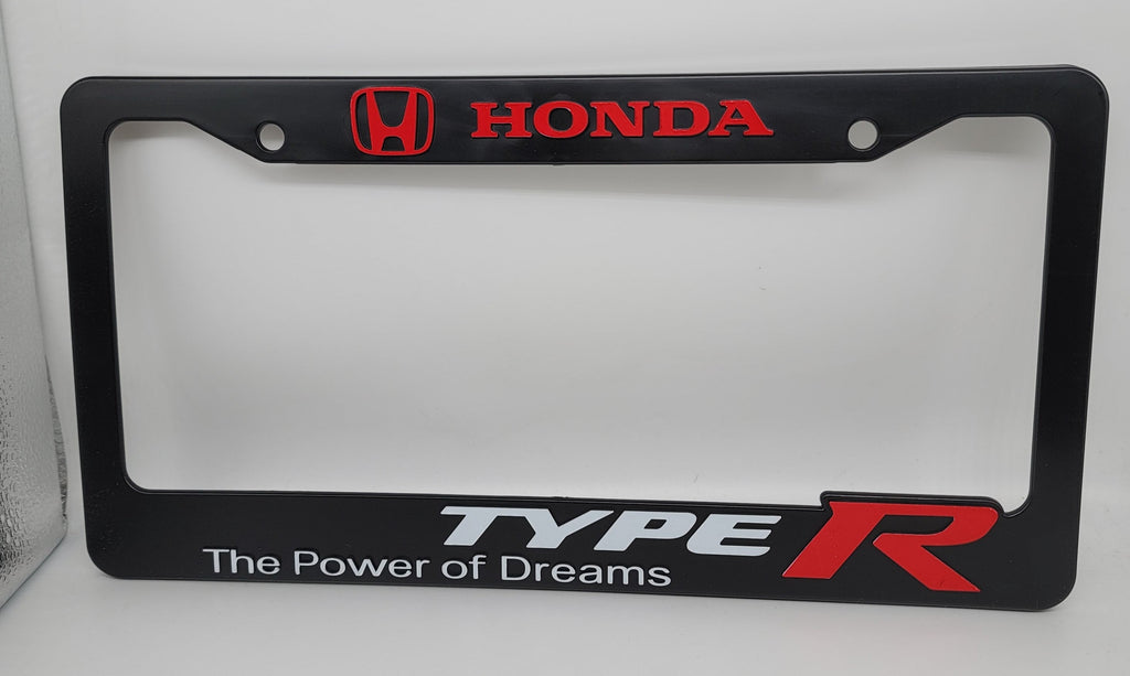 Brand New Universal 1PCS HONDA TYPE R ABS Plastic Black License Plate Frame Cover