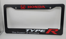 Load image into Gallery viewer, Brand New Universal 1PCS HONDA TYPE R ABS Plastic Black License Plate Frame Cover