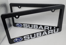 Brand New Universal 2PCS SUBARU ABS Plastic Black License Plate Frame Cover