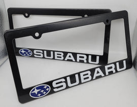 Brand New Universal 2PCS SUBARU ABS Plastic Black License Plate Frame Cover