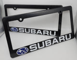 Brand New Universal 2PCS SUBARU ABS Plastic Black License Plate Frame Cover
