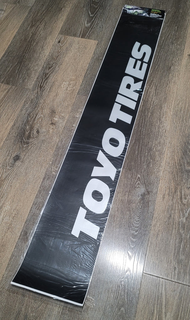 Brand New Universal 53'' Toyo Tires Matte Black Vinyl Front Window Windshield Banner Sticker Decal