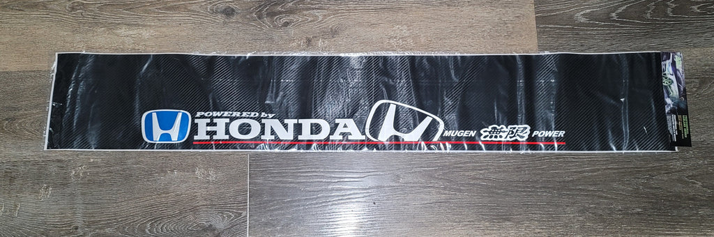 Brand New Universal 53'' Powered By Honda Mugen Carbon Fiber Vinyl Front Window Windshield Banner Sticker Decal