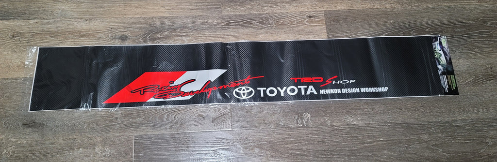 Brand New Universal 53'' TRD TOYOTA RACING DEVELOPMENT Carbon Fiber Vinyl Front Window Windshield Banner Sticker Decal