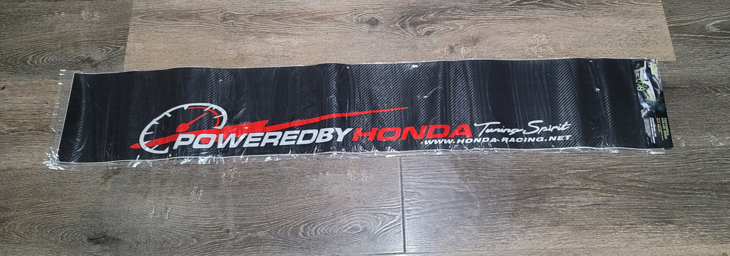 Brand New 53'' Powered By Honda Carbon Fiber Vinyl Front Window Windshield Banner Sticker Decal