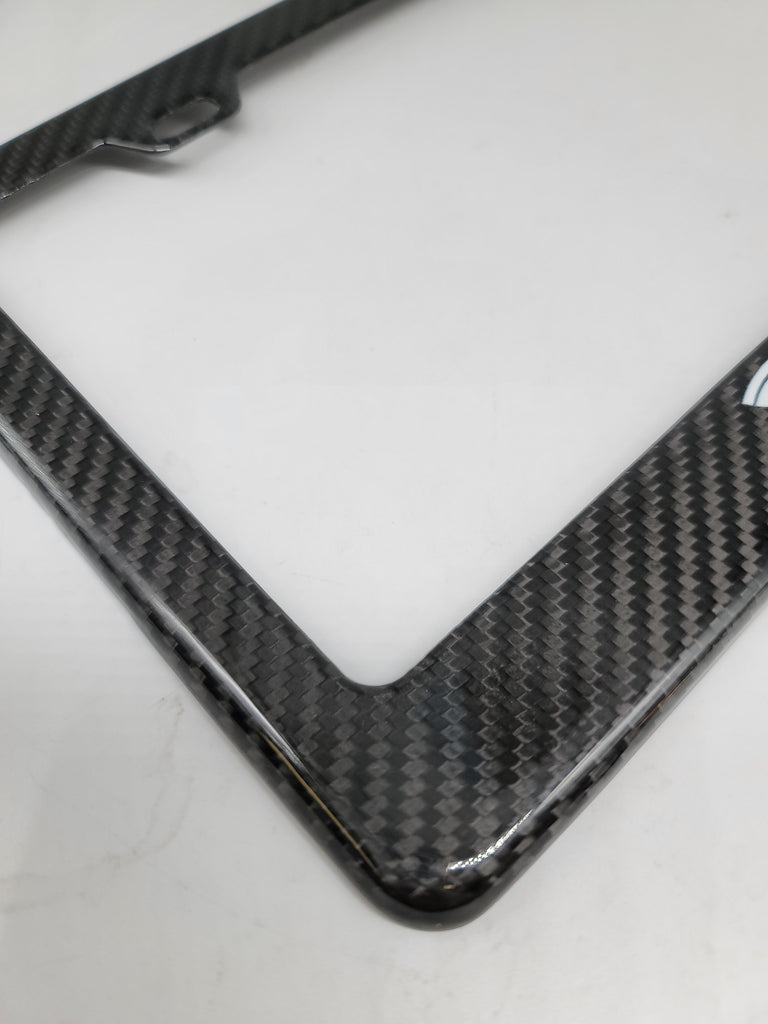 Brand New 1PCS PORSCHE MACAN S 100% Real Carbon Fiber License Plate Frame Tag Cover Original 3K With Free Caps