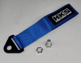 Brand New Universal HKS Race High Strength Blue Tow Towing Strap Hook For Front / REAR BUMPER JDM