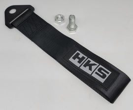 Brand New Universal HKS Race High Strength Black Tow Towing Strap Hook For Front / REAR BUMPER JDM