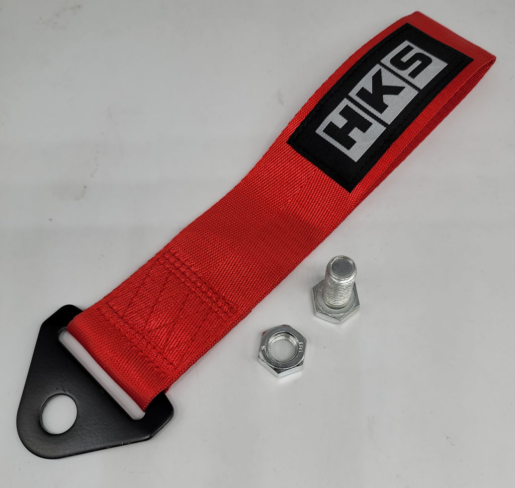 Brand New Universal HKS Race High Strength Red Tow Towing Strap Hook For Front / REAR BUMPER JDM