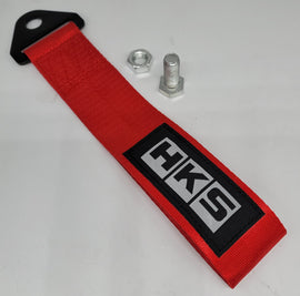 Brand New Universal HKS Race High Strength Red Tow Towing Strap Hook For Front / REAR BUMPER JDM