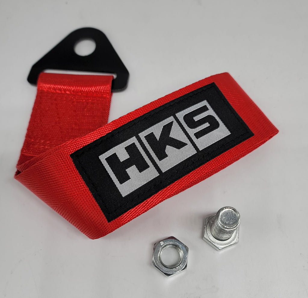 Brand New Universal HKS Race High Strength Red Tow Towing Strap Hook For Front / REAR BUMPER JDM