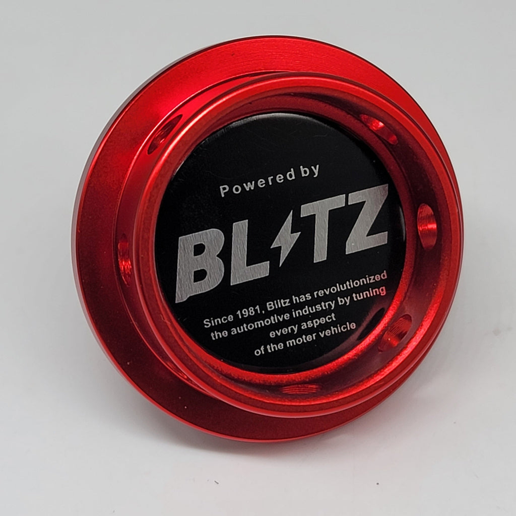 Brand New BLITZ Red Engine Oil Fuel Filler Cap Billet For Nissan