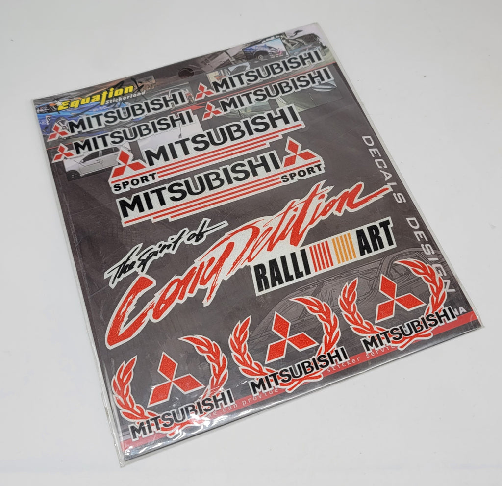 BRAND NEW UNIVERSAL MITSUBISHI 11PCS Small Reflective Decal Sticker Window Vinyl