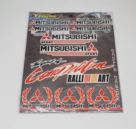 BRAND NEW UNIVERSAL MITSUBISHI 11PCS Small Reflective Decal Sticker Window Vinyl