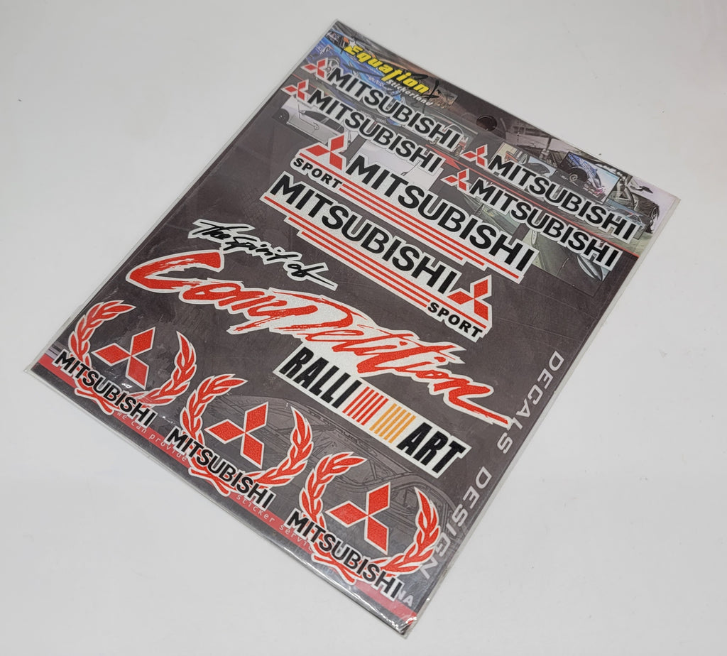 BRAND NEW UNIVERSAL MITSUBISHI 11PCS Small Reflective Decal Sticker Window Vinyl