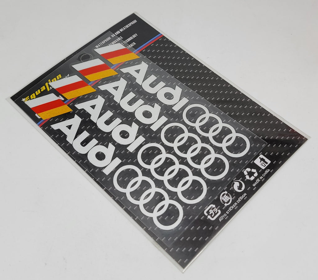 BRAND NEW UNIVERSAL AUDI 4PCS Small Reflective Decal Sticker Window Vinyl