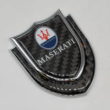 BRAND NEW MASERATI 1PCS Metal Real Carbon Fiber VIP Luxury Car Emblem Badge Decals