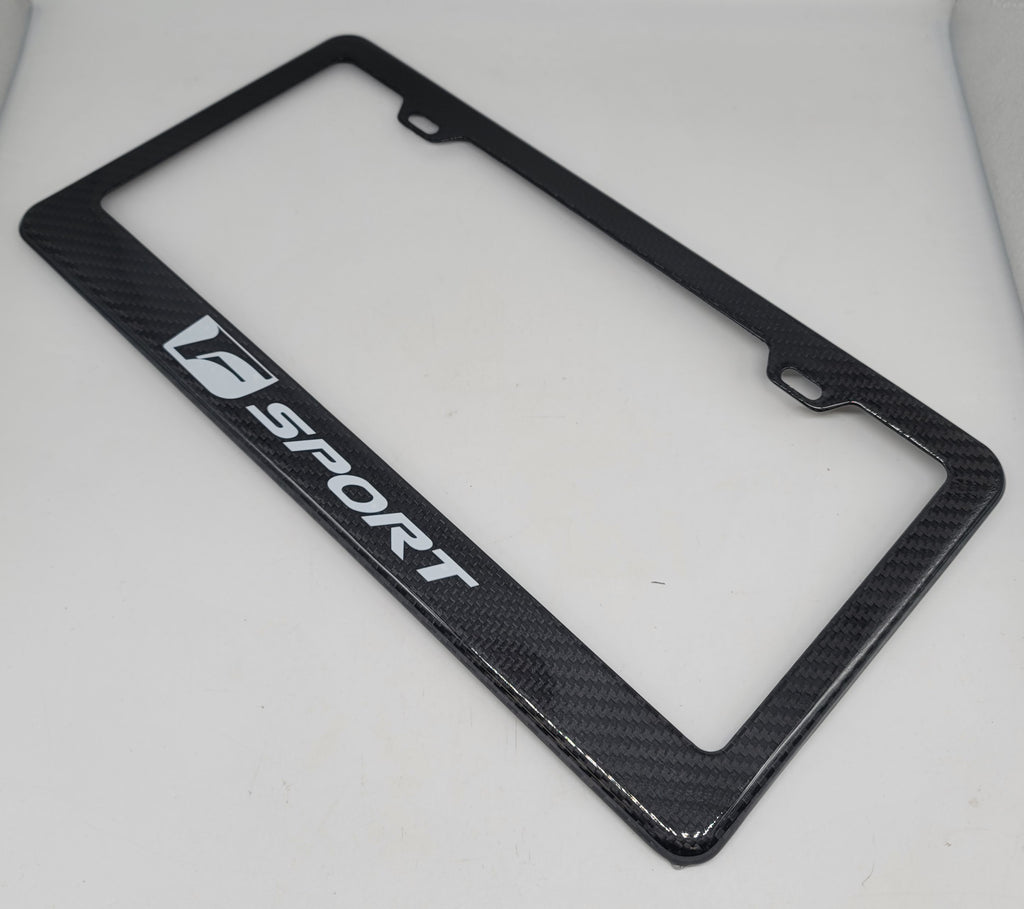 Brand New 1PCS LEXUS F-SPORT 100% Real Carbon Fiber License Plate Frame Tag Cover Original 3K With Free Caps