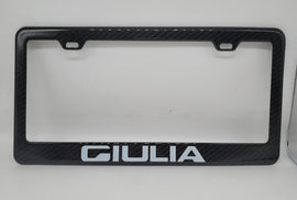 Brand New 1PCS ALFA GIULIA 100% Real Carbon Fiber License Plate Frame Tag Cover Original 3K With Free Caps