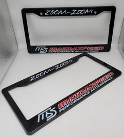 Brand New Universal 2PCS MAZDASPEED ABS Plastic Black License Plate Frame Cover
